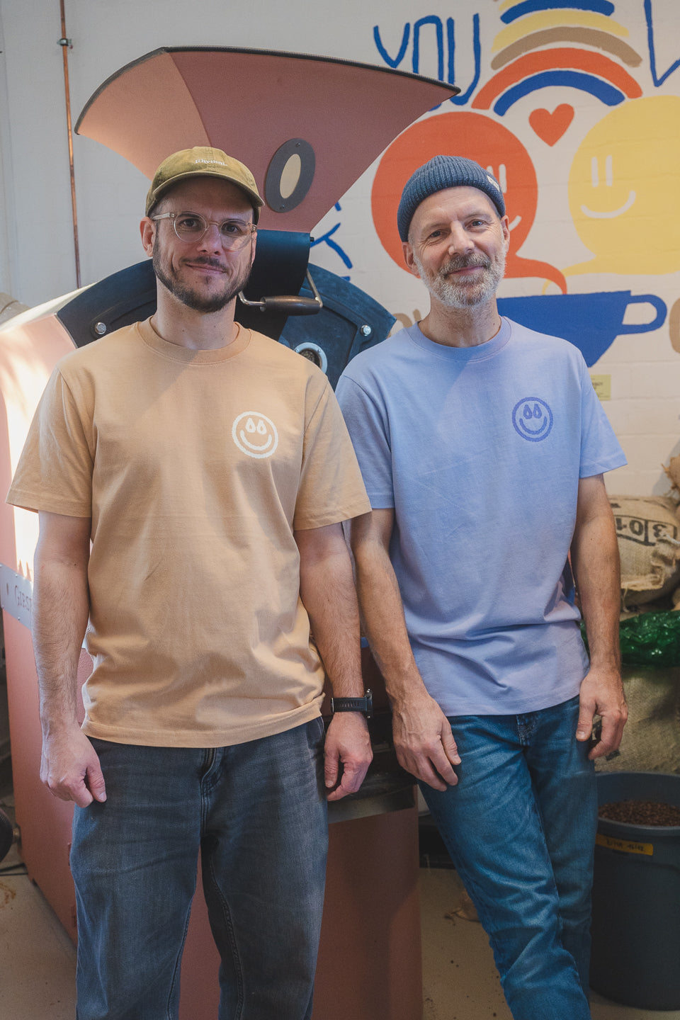 Fairtrade T-shirt Better Together Latte and Lavender Smiley Screen print Playground Coffee Coffee roastery Hamburg St. Pauli 