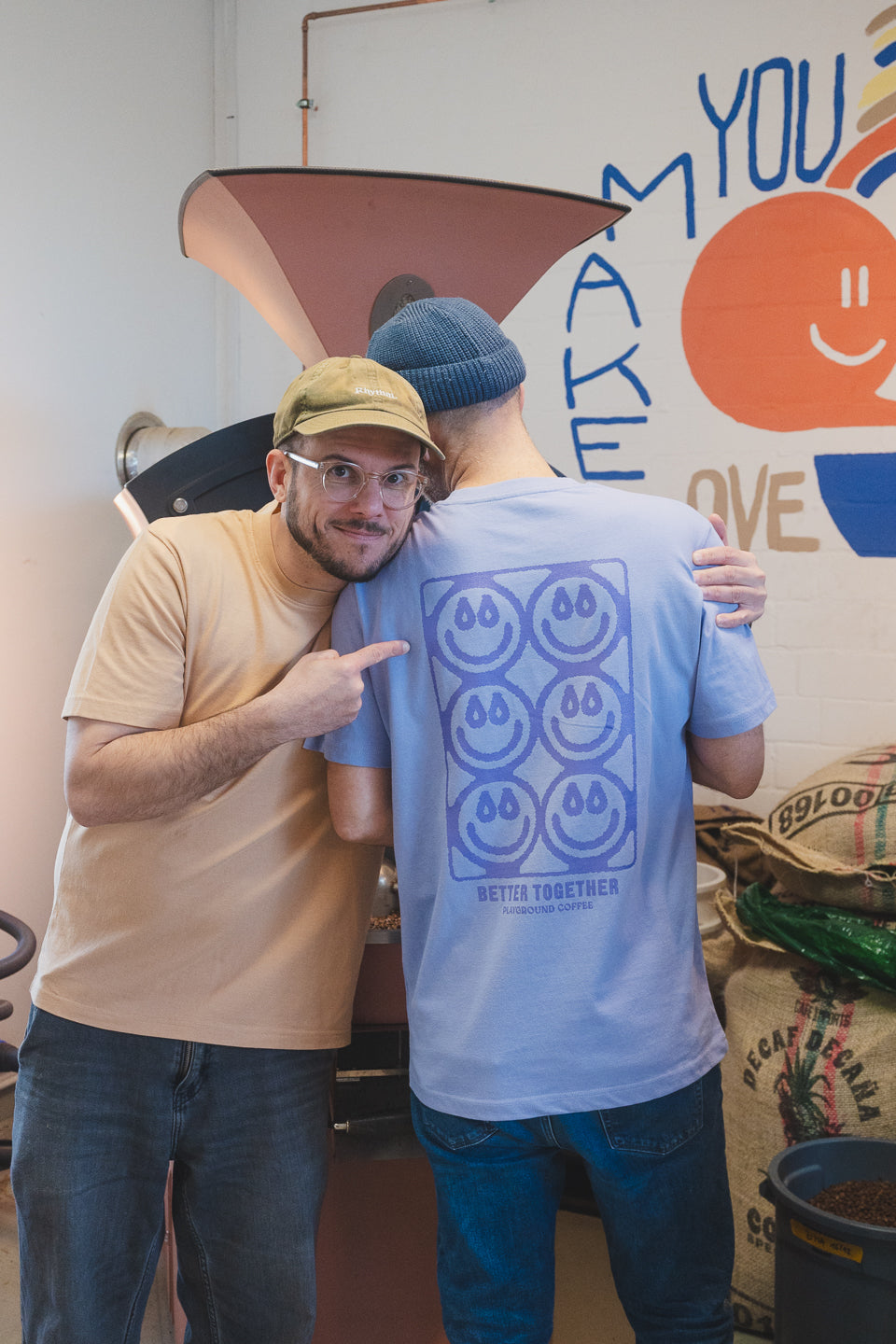 Fairtrade T-shirt Better Together Lavender Playground Coffee Coffee Roastery Hamburg St. Pauli Smiley 