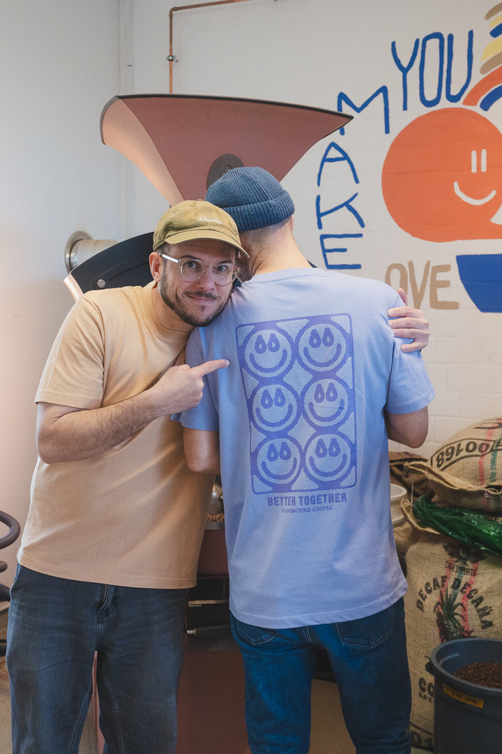 Fairtrade T-shirt Better Together Lavender Playground Coffee Coffee Roastery Hamburg St. Pauli Smiley 